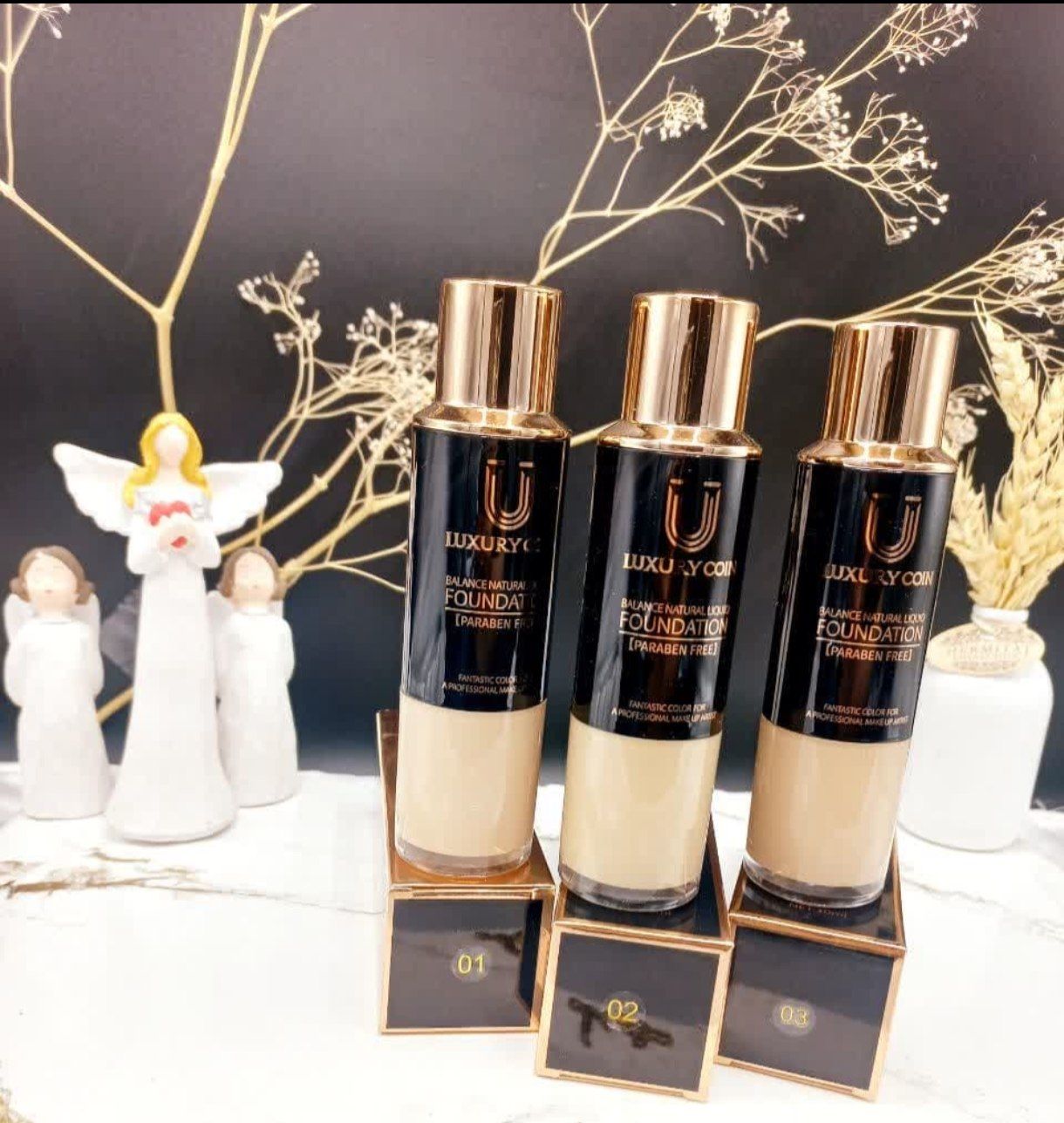 کرم پودر فول کاور پد دار برند لاکچری کوین   قیمت عمده