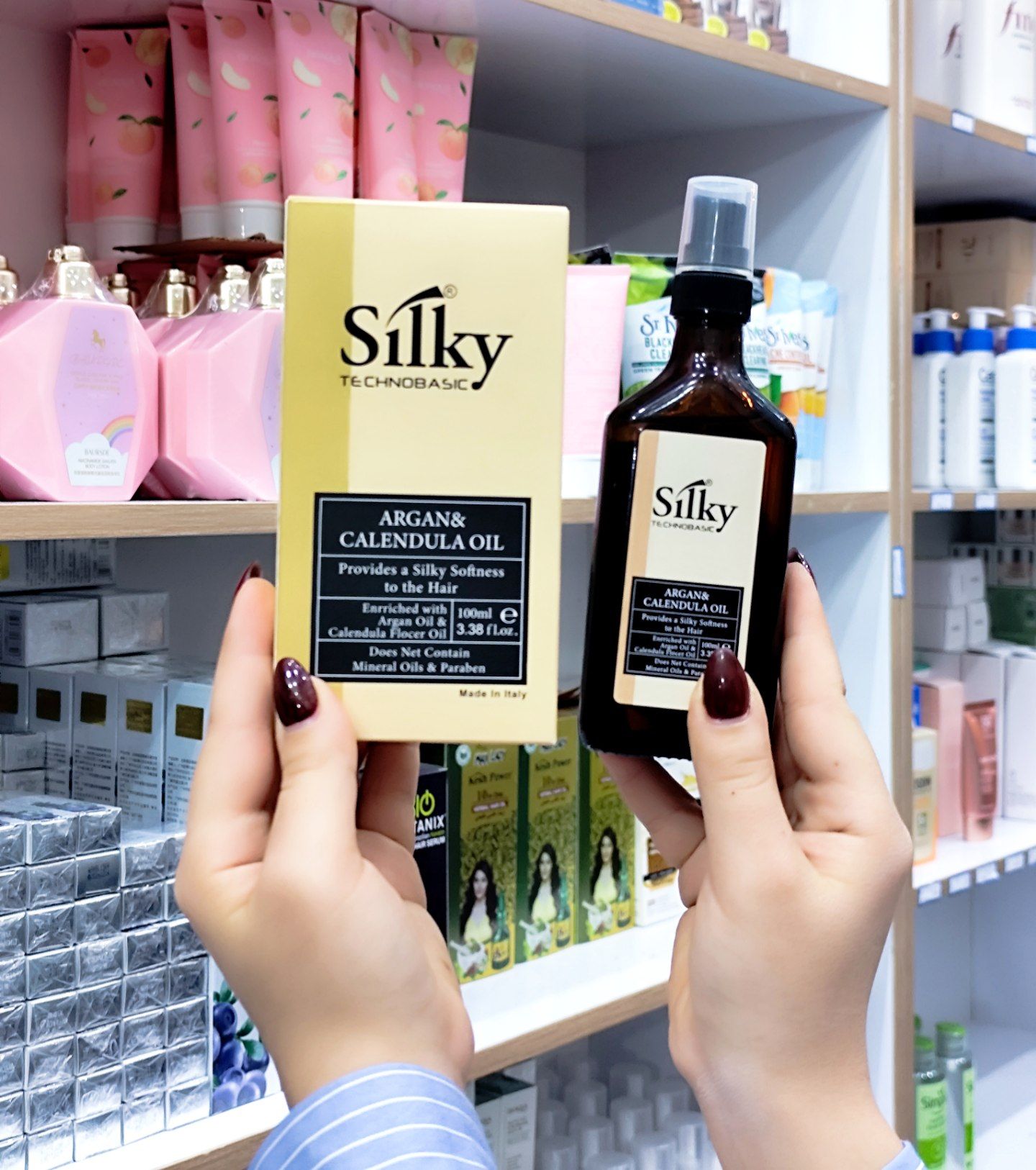 روغن مو silky  حاوی روغن کالاندولاو آرگان